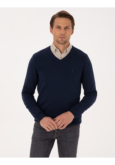 Pierre Cardin Erkek Açık Lacivert Kazak /triko 50314190-vr059 Açık Lacivert