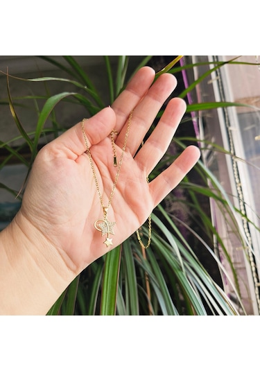 Slowshe-14k Altın Kaplama Minimal Kuyruklu Yıldız Kolye altın