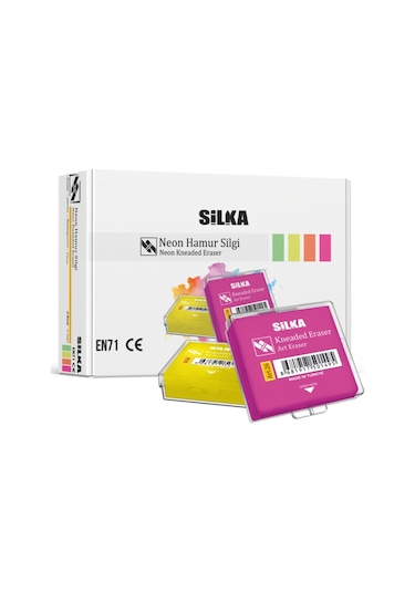 Silka Hamur Silgi Neon Renk Art-26r 12 Adet