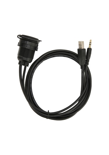 Kangvka Usb 2.0 3.5mm Aux Ertelenmiş Kablosu, Araba-motosiklet-tekne İçin Su Geçirmez, Gömülü Tasarım, Dayanıklı Pc Malzeme, 1m Uzunluk