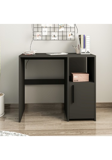 Kuzey Tek Kapaklı Çalışma Masası Minimal Tasarım Antrasit