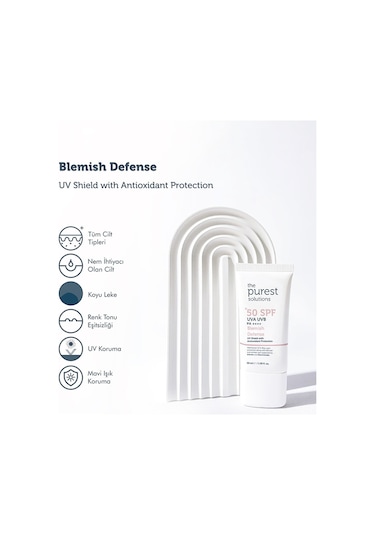 The Purest Solutions Lekeli Ciltler İçin Renkli Güneş Kremi SPF50+ 50 ML