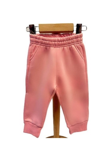 Kız Bebek İçi Şardonlu Kalın Eşofman Alt-15455 Pembe