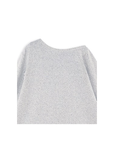 Denokids Gri Kız Çocuk Asimetrik Örme Elbise Renkli