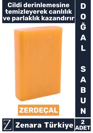Bitkisel Organik %100 Doğal Saç Yüz Vücut El Kullanım Canlılık Parlaklık Sabun Zerdeçal 2 Adet