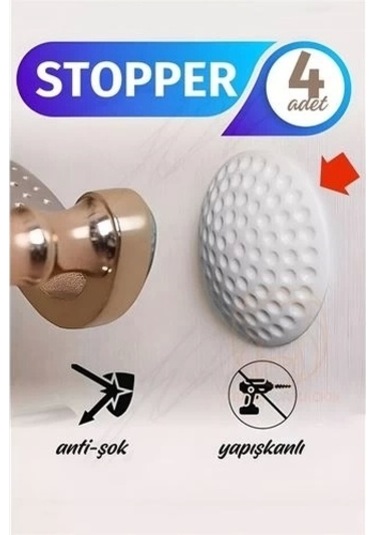 Kapı Stopperi Golf Topu Model Kapı Çarpma Önleyici 4 Adet Çok Renkli