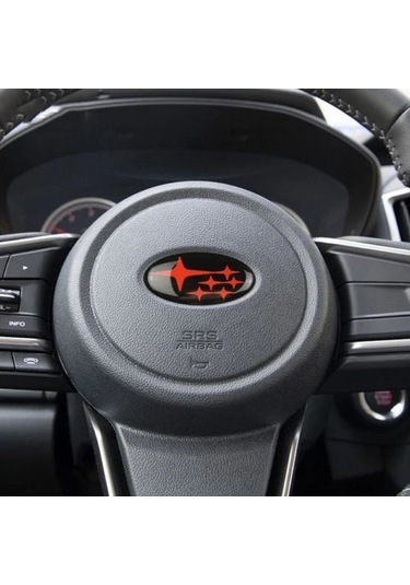 Dk Tuning Direksiyon Siyah Kırmızı Amblem Logo Arma Subaru İle Uy