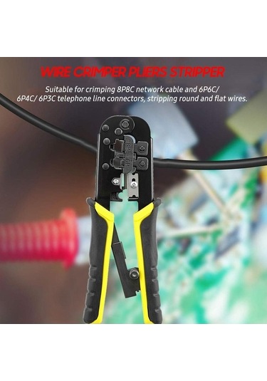 Novahub 3'ü 1 Arada Cırcırlı Sıkma Aleti, Tel Crimpers Striptizci Kesici, 8p 6p Ağ Hattı, Elektrikçi İçin