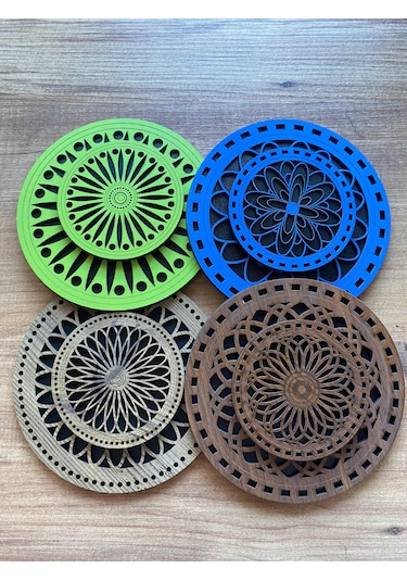 8'li Büyük Boy Ve Küçük Boy Ahşap Nihale Seti 5