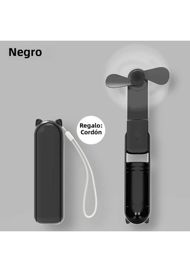 Yingfu Mini Usb Şarj Edilebilir Fan, 2000mah Power Bank, Siyah