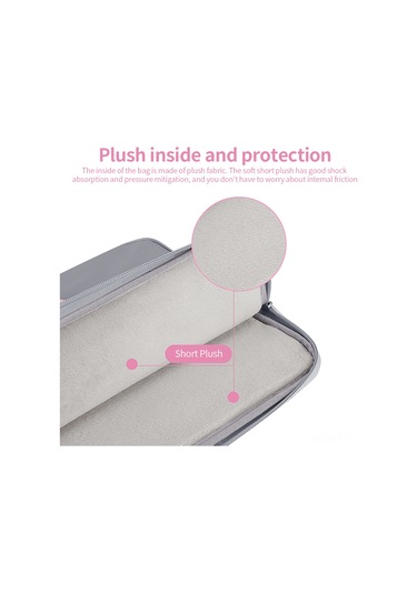 Yifomall 14 İnç Nylon Dikişli Bilgisayar Çantası - Hafif, Dayanıklı, Şok Emici, Geniş Kapasiteli, Pudra Rengi Pembe