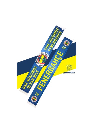 Fenerbahçe Lisanslı Son Sözümüz Fenerbahçe Şal Atkı Ve Hybrt Tükenmez Kalem Set Kanarya Baskılı Ahşap Kutulu Sarı - Lacivert