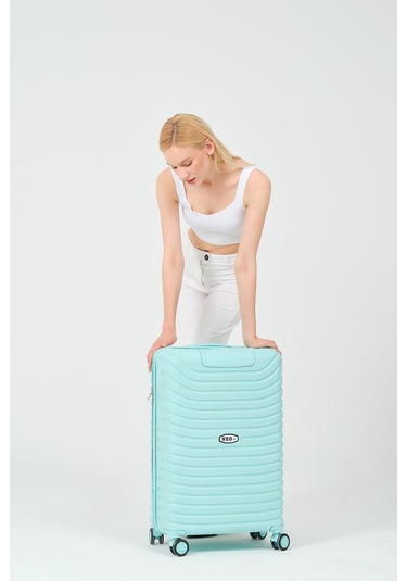 3'lü Set Silikon Kırılmaz Pp Unisex Turkuaz Valiz Pwvlz005 Turkuaz