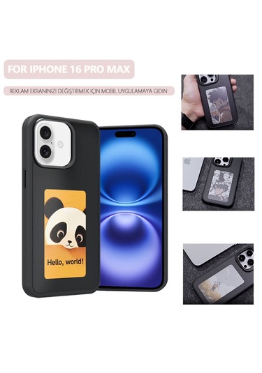 İphone Uyumlu 16 Pro Max İçin E-mürekkep Ekran Nfc Telefon Kılıfı Siyah