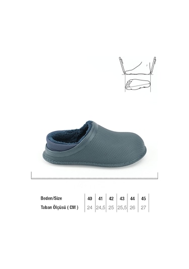 Gezer Erkek Kışlık Eva İçi Peluşlu Sessiz Taban Ev Bahçe Terlik Gt5kmm.15336.00.013.2f Lacivert
