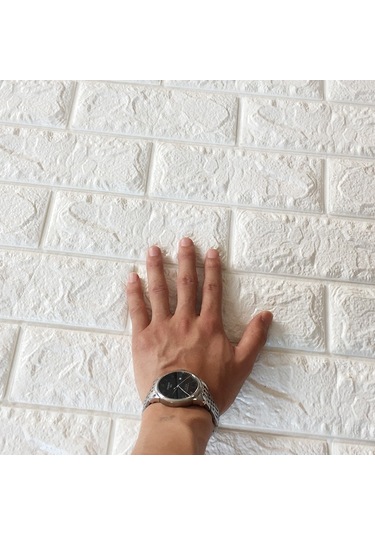 Sones 2 Adet Kendinden Yapışkanlı Su Geçirmez Tv Arkaplan Tuğla Duvar Kağıtları 3d Duvar Sticker Oturma Odası Duvar Kağıdı Duvar Resmi Yatak Odası Dekoratif Stickerlar, Boyutlar: 70cm X 77cm Gümüş Gri Diğer