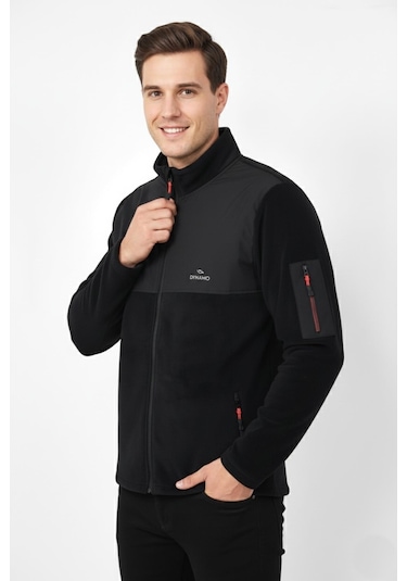 Erkek Büyük Beden Fermuarlı Cepli Polar Ceket 6545 Bgl-st04918 Siyah