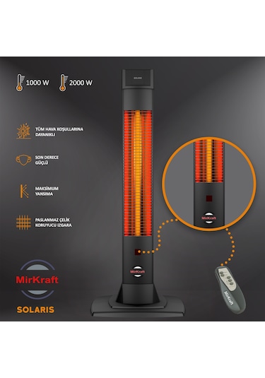 MirKraft Solaris 2000 W Karbon Infrared Isıtıcı