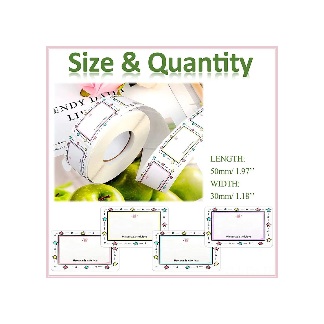 Folinda Su Ve Yağa Dayanıklı Sentetik Kağıt Etiketleri - 50x30mm, 250 Adet, Güçlü Yapışkan, Temiz Çıkarım, Ofis/okul/toplantılar İçin