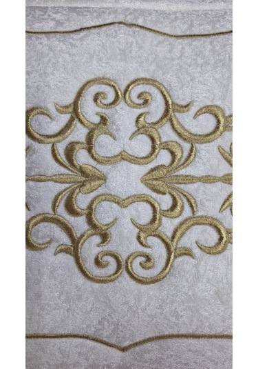 Laura Kadife Gold Nakışlı Hurç Orta Boy 40x40x20 Cm Çeyizlik Nişan Düğün Gelin Bohçası Beyaz