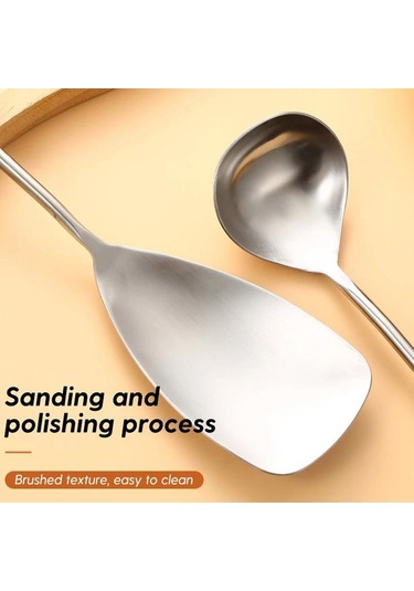 Sones 304 Paslanmaz Çelik Ceviz Saplı Pişirme Aletleri Ev Restoran Mutfak Aletleri, Stil: Kızartma Spatulası