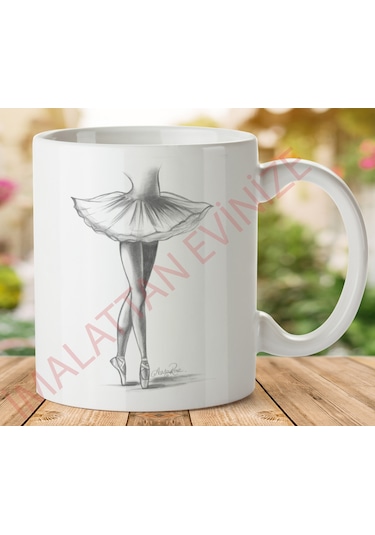 Pelerin Balerin Baskılı Seramik Kupa Bardak