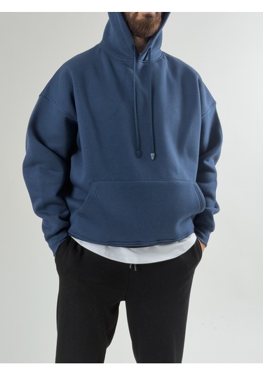 Cocopelli Erkek Şardonlu İndigo Hoodie Coc2605 Çok Renkli
