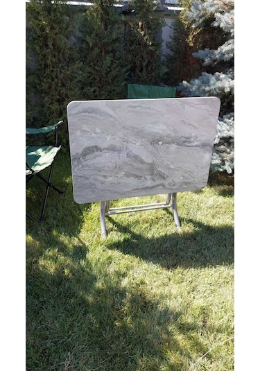 Dekoratif Katlanır Masa Bahçe Ve Çalışma Masası 60 90 Gri