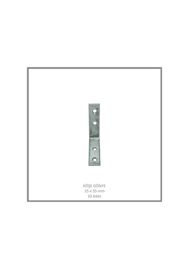 Köşe Gönye, Sac Gönye, 15 X 55 Mm 10 Adet Metalik