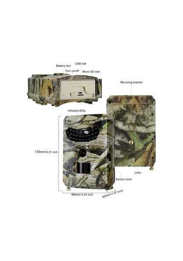 Tongxida Pr100b 12mp/1080p Çok Fonksiyonlu Ip56 Suya Dayanıklı İzleme Kamerası, Gündüz/gece Modu, 26 Kızılötesi Işıkla Avcılık Çok Renkli