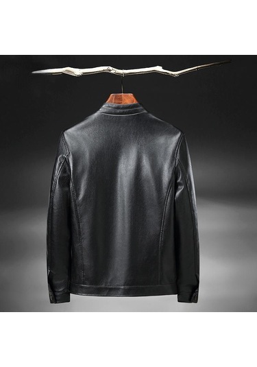 İlkbahar Ve Sonbahar Yeni Erkek Moda Giysileri Ince Erkek Ayakta Boyun Ceket Rahat Erkek Ceket Siyah