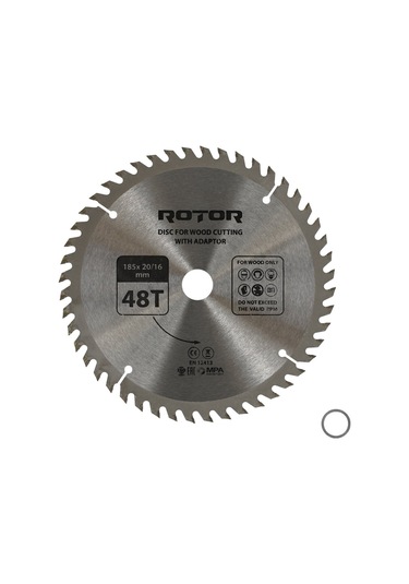 Ahşap Kesme Diski Rotor 185 20/16 Adaptörlü 48t