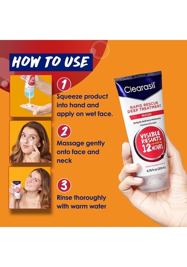 Clearasil Rapid Rescue Akne Karşıtı Yüz Temizleme Jeli 200 ML