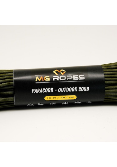 Polyester Paracord İp 4 Mm Haki 30 Metre