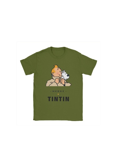 Snapbuy Erkek Tişört Çizgi Roman Kahramanları Komik Pamuklu Kısa Kollu Oyun T-shirtordu Yeşil Ordu Yeşil