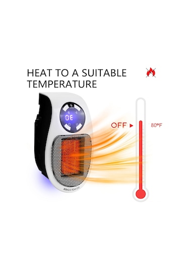 Reedark Uzaktan Kumandalı Taşınabilir Seramik Isıtıcı - 500w Hızlı Isıtma, Zamanlayıcı Ve Termostatlı