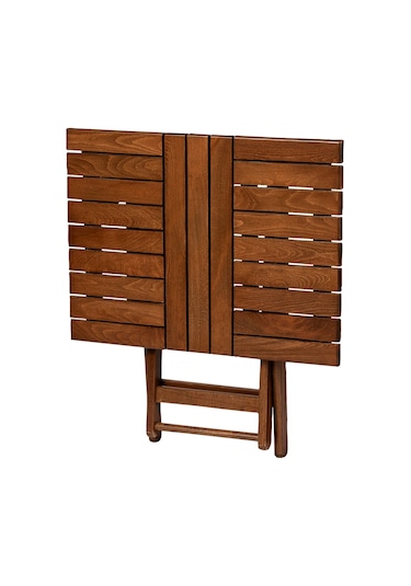 Yönetmen Katlanır Ahşap Bahçe Balkon Seti: 60x80 Masa +2 Sandalye