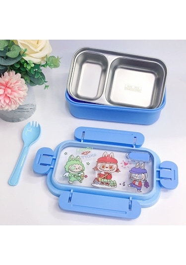 Skycity 750ml Labubu Mavi 304 Çelik Termos Muhallebi Kutu, Öğrenci Öğle Yemeği Kutusu, Isı Saklama Özelliği MAvi