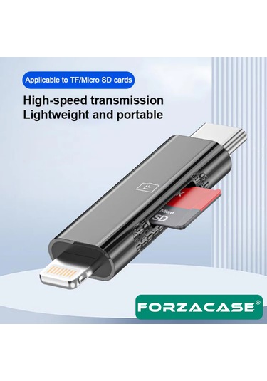Forzacase 3in Lightning Type-c Tf Sd Kart Okuyucu Adaptör Reader - Fc1155