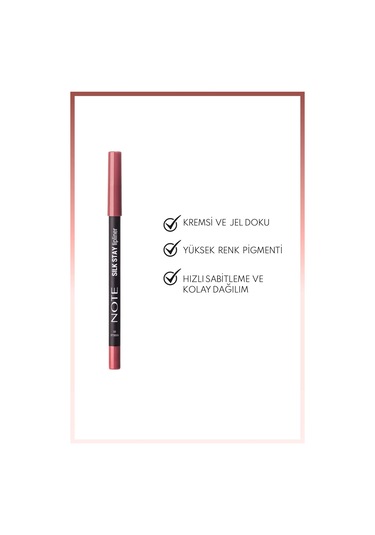 Note Cosmetique Silk Stay Lipliner Suya Dayanıklı İpeksi Dudak Kalemi 05 Roselle