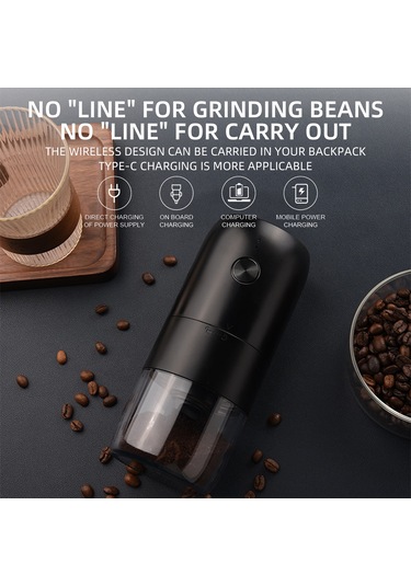 Hangfox Beyaz Taş Evrensel Fincan Kahve Değirmeni - Seramik Öğün Ayarı, Şeffaf Cam Depo, Type-c Şarj, Akıllı Direnc Tespiti, Tamamen Çözülebilir Beyaz