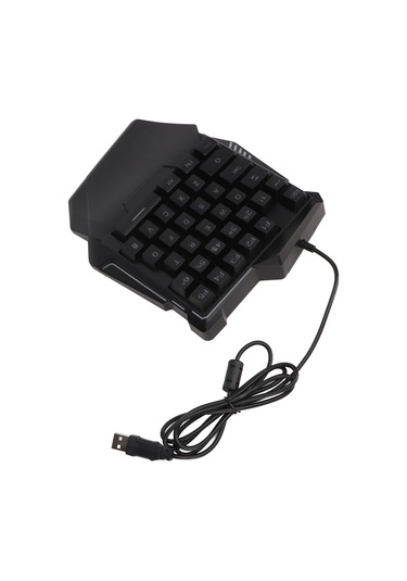 Yuntech01 Ergonomik Wrist Restli 35 Tuşlu Kablolu Bir El Oyun Klavyesi, Rgb Işıklı Sessiz Abs Materyal Pubg Oyuncu Yardımı