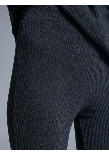 Dilvin 71910 Yüksek Bel Örme Pantolon-antrasit Antrasit