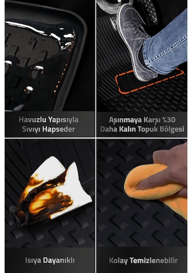 Peugeot 3008 Hybrid 2024+ Uyumlu 4.5d Premium Havuzlu Oto Paspas - Peugeot 3008