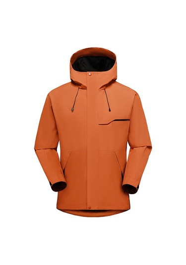 Edwardest 25 Yeni Erkek Kapüşonlu Ceket, Rüzgar Geçirmez Ve Su Geçirmez Açık Hava Dağcılık Spor Ceketi Turuncu