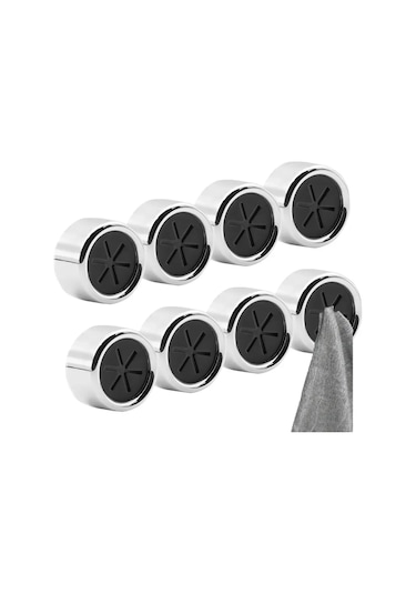 Xindoker 8 Adet Bej Banyo Kancası - Abs Malzeme, Yumuşak Silikon Klem, Çarpışma Güvenliği, Kolay Kurulum Yapıştırıcı/vurgu Gümüş