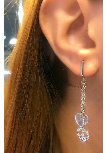 Stela Zincir Kalp Küpe