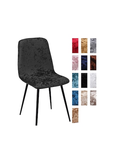 Siyah Parlak Kadife Sandalye Örtüsü Bar Sandalyesi Örtüsü Kısa Sandalye Örtüsü Oturma Odası Koltuk Örtüsü