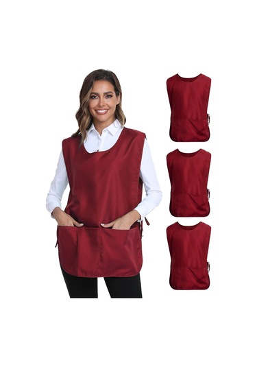 Unisex 3 Cepli Ayakkabıcı Önlüğü Yelek 3 Paket - Kırmızı,normal Diğer