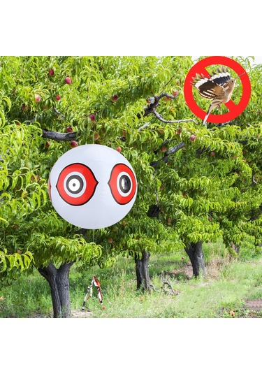 Suofeng Bahçe Kuş Engelleyici Balon - 3d Göz Desenli, Rüzgar Hareketli, Pvc Materyal Siyah